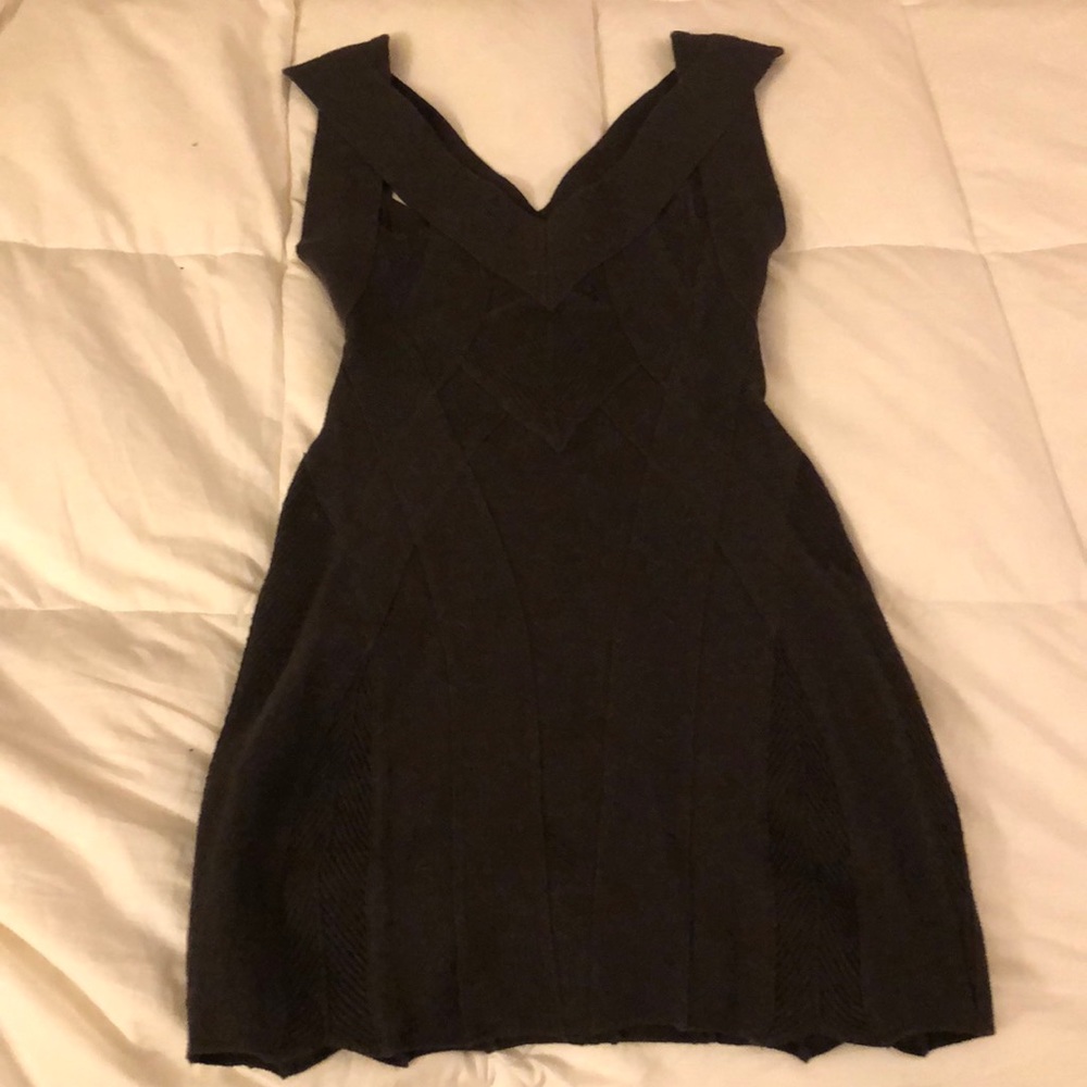 All Saints knit brown mini dress